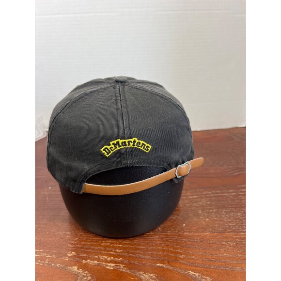 Vintage Dr. Martens Black Cotton Adjustable Strap Baseball Cap With Logo X3 - Picture 2 of 4